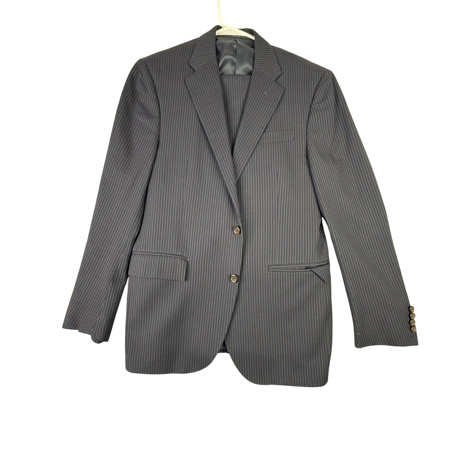 Polo Ralph Lauren Navy Blue Pinstripe Blazer Made in Italy Mens Two Button