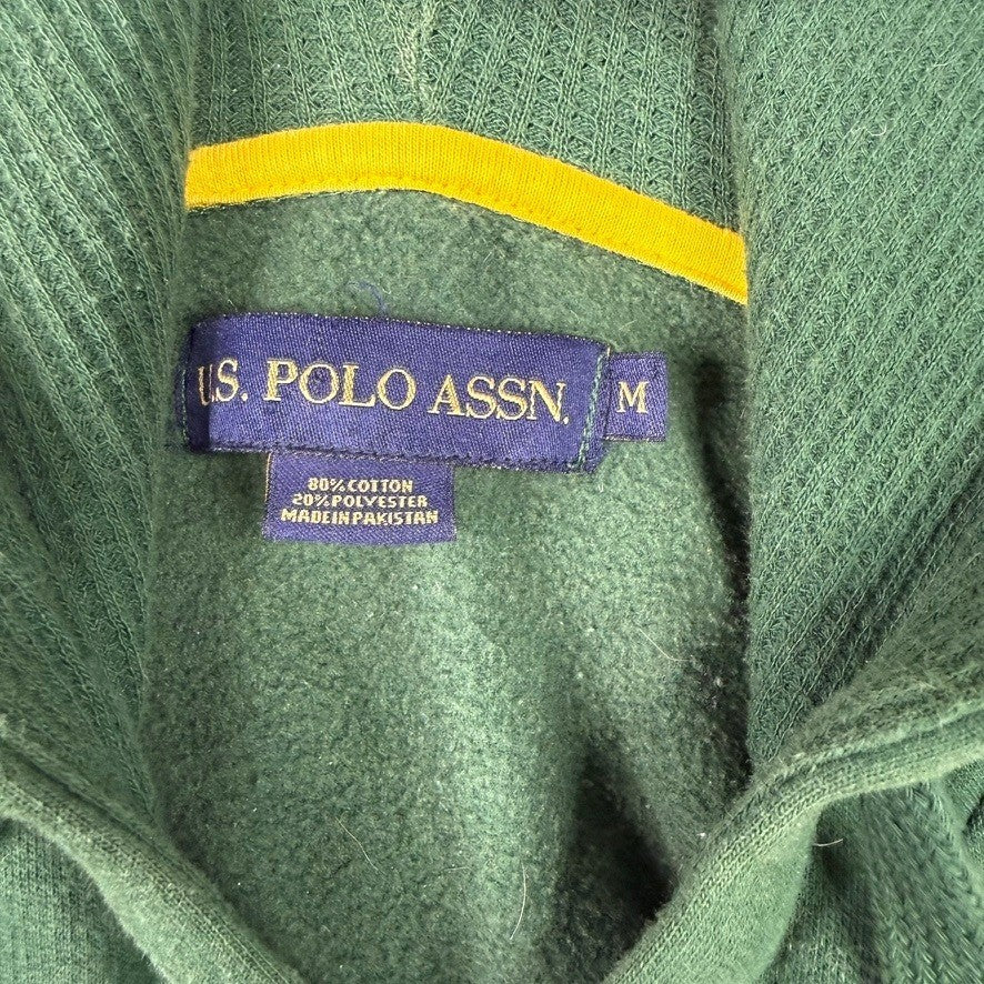 US Polo Assn Green Full Zip Hoodie Double Pony Logo Men's Medium