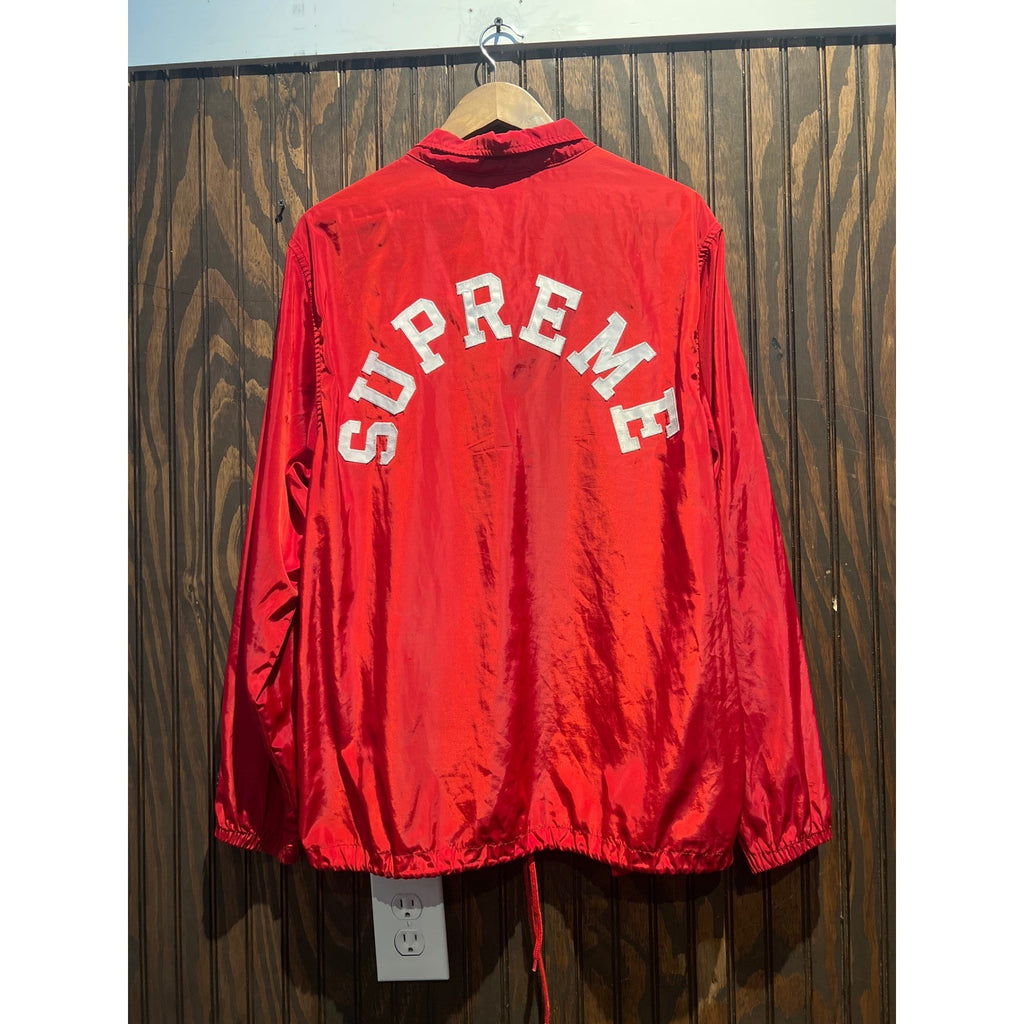 Supreme Champion Half Zip Windbreaker Red Nylon Pullover Jacket Mens L 24x30