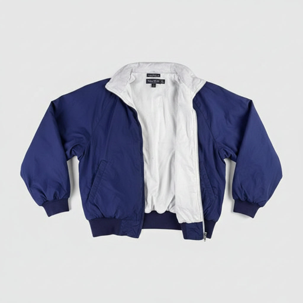 Nautica Reversible Bomber Jacket Blue White Yacht Club Graphic Mens XL