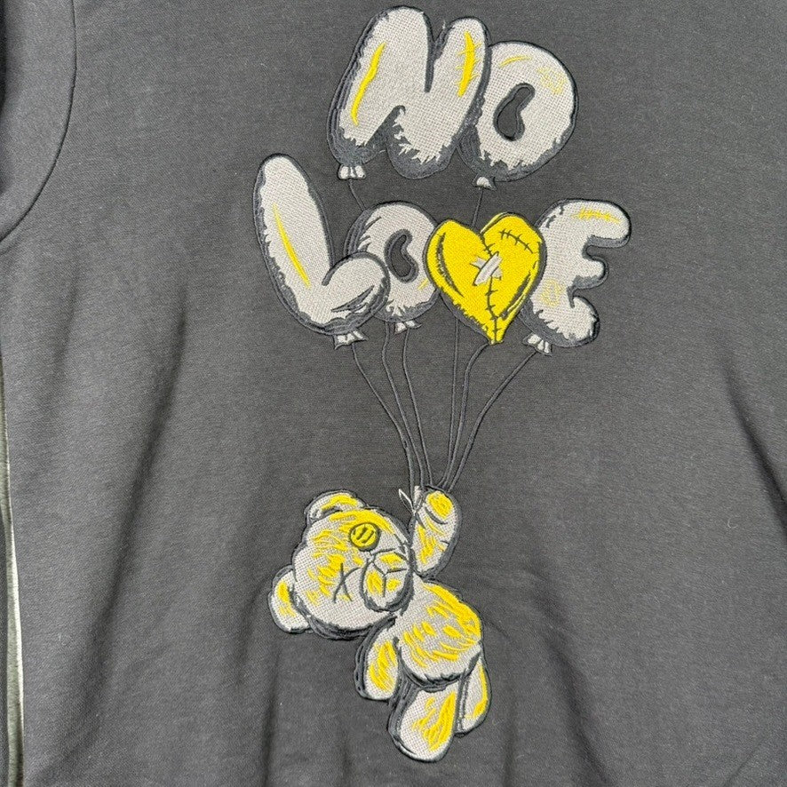 NO LOVE teddy crewneck Black Sweatshirt Bear Balloons