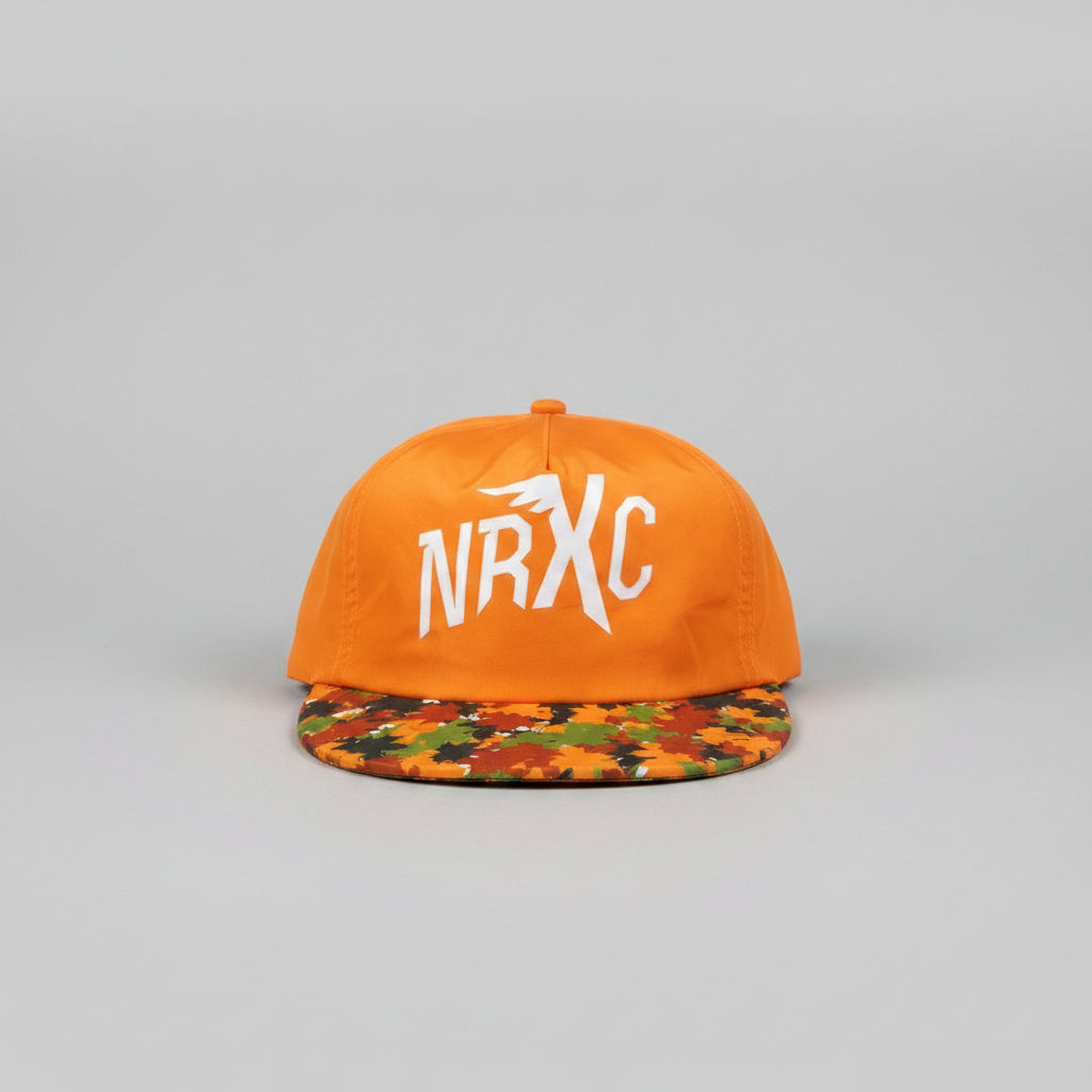 New Balance Orange Camo Leaf Print Baseball Cap Adjustable Strap