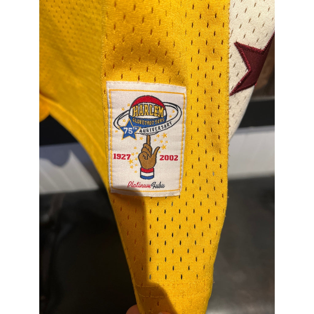 Vintage Platinum FUBU Harlem Globetrotters Geese 35 Jersey Yellow 4XL 75th Anniv