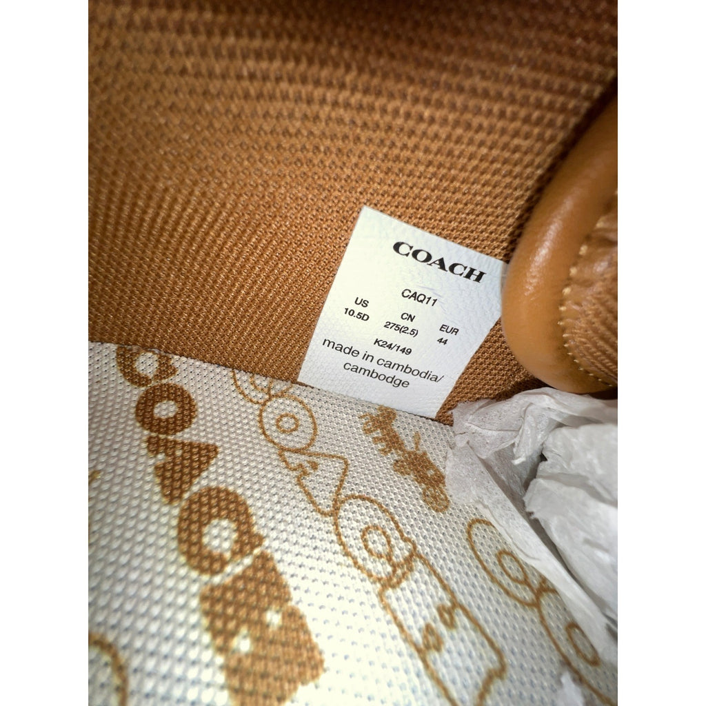 Coach Signature Monogram Low Top Sneakers Brown Beige Tan Logo Trainers