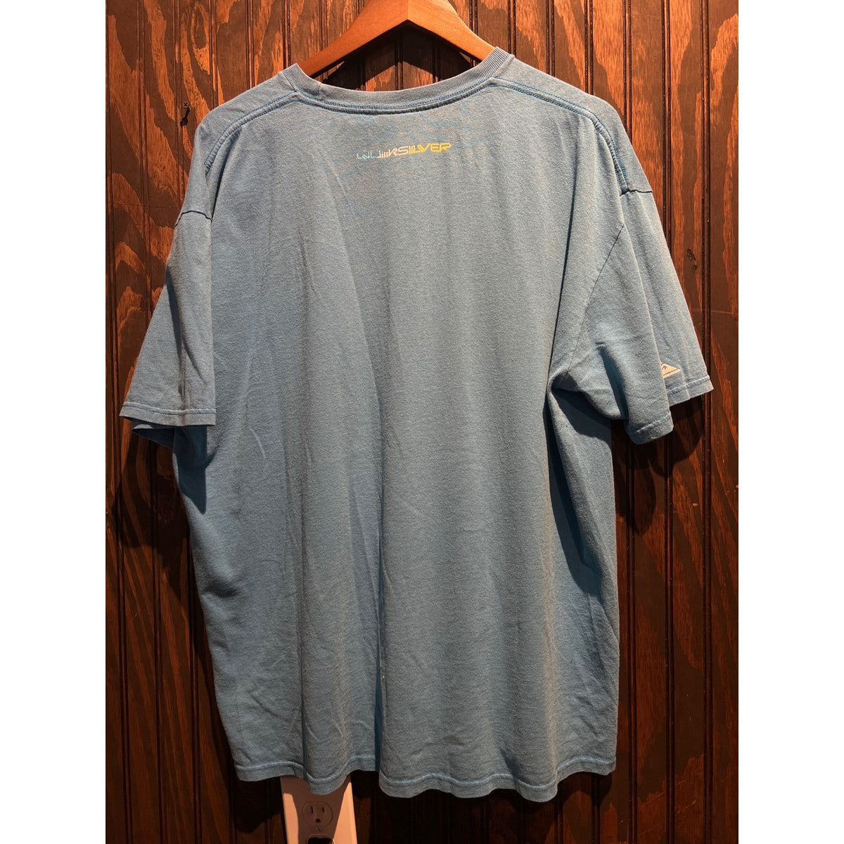 Quiksilver Mens Light Blue Heather Graphic Logo Short Sleeve T-Shirt Size XL