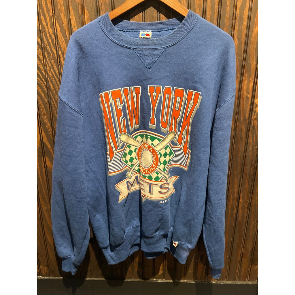 Vintage Russell Athletic New York Mets Shea Stadium Sweatshirt Blue Mens XL