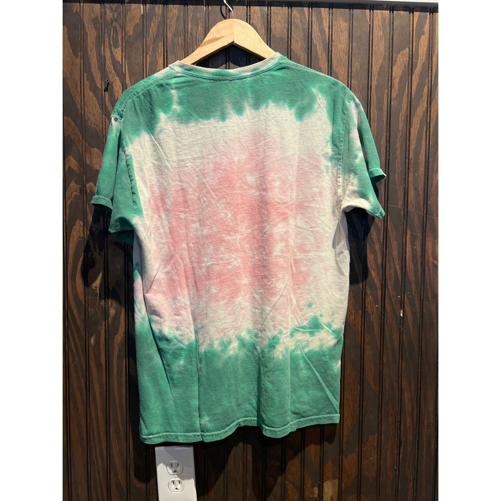 Bob Marley Tie Dye Graphic T-Shirt Green Pink Reggae Music Tee Mens Medium 20x27