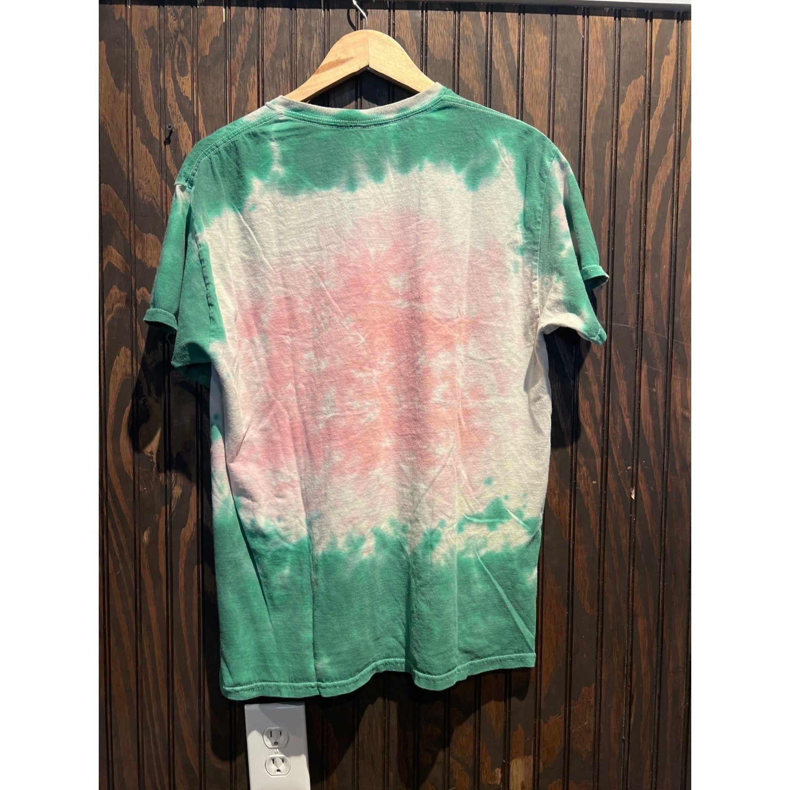 Bob Marley Tie Dye Graphic T-Shirt Green Pink Reggae Music Tee Mens Medium 20x27