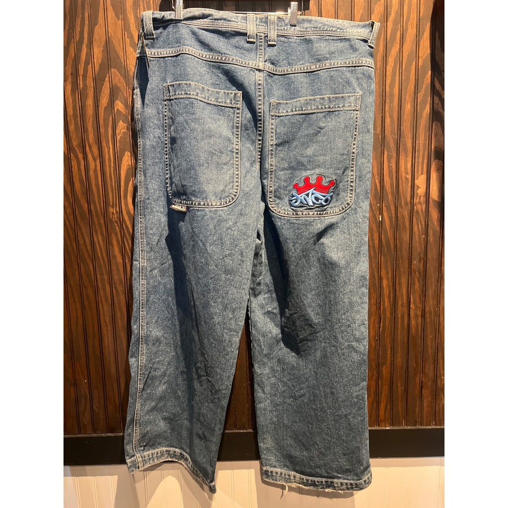 Vintage JNCO Jeans Wide Leg Carpenter Denim Pants Medium Wash Blue Baggy 90s