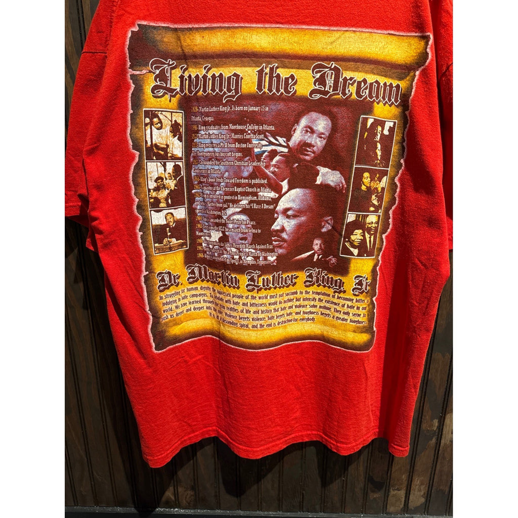 Vintage Delta Pro Weight MLK Peace For All Living The Dream Red T-Shirt XL Mens