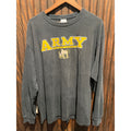 Gildan Ultra Cotton US Army Mule Graphic Long Sleeve T-Shirt Faded Black XL