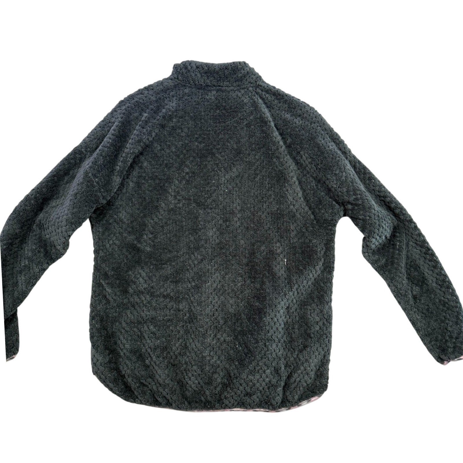 Simply Southern Fuzzy Sherpa Quarter Snap Pullover Women's XXL Gray Aztec Trim