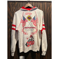 Vintage NJ State Firefighters Convention Hoodie White Red Raglan 22x26 SS Tag