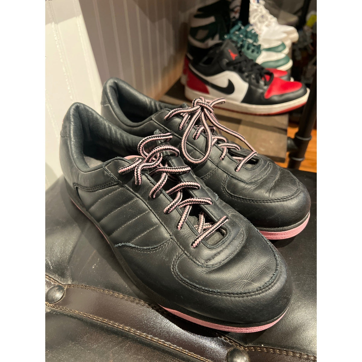 Reebok S Carter Low Black Pink Leather Sneakers Jay-Z Mens 10 10-100623