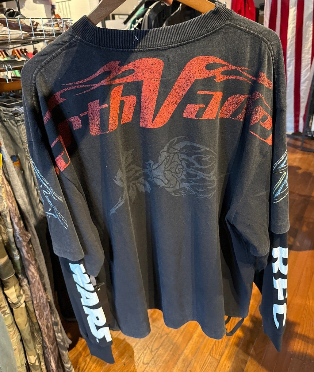 Vintage Star Wars Darth Vader Distressed Graphic Long Sleeve Shirt Black Mens XL