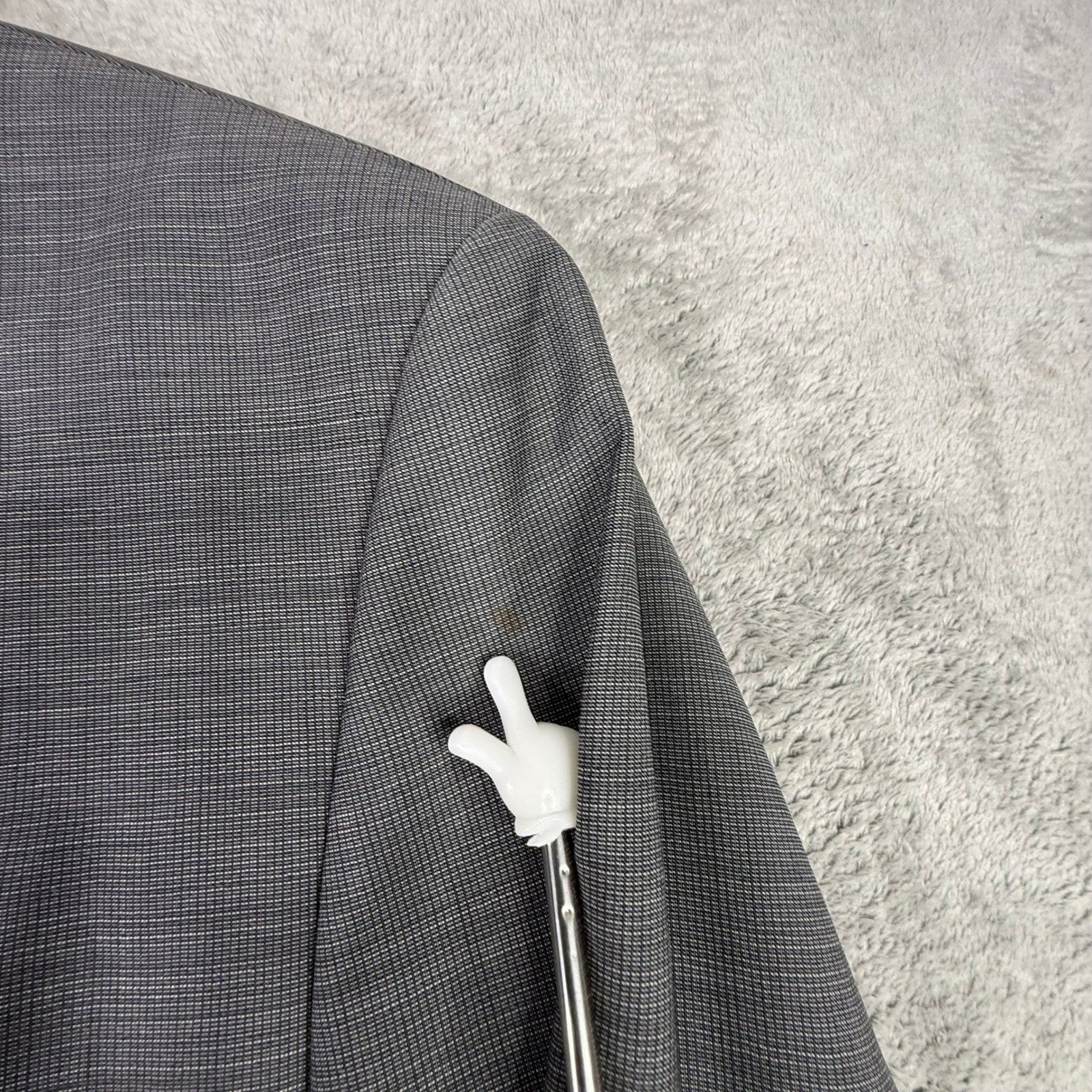 Hugo Boss Mens Grey Textured Two Button Wool Blend Suit Blazer Trousers Set