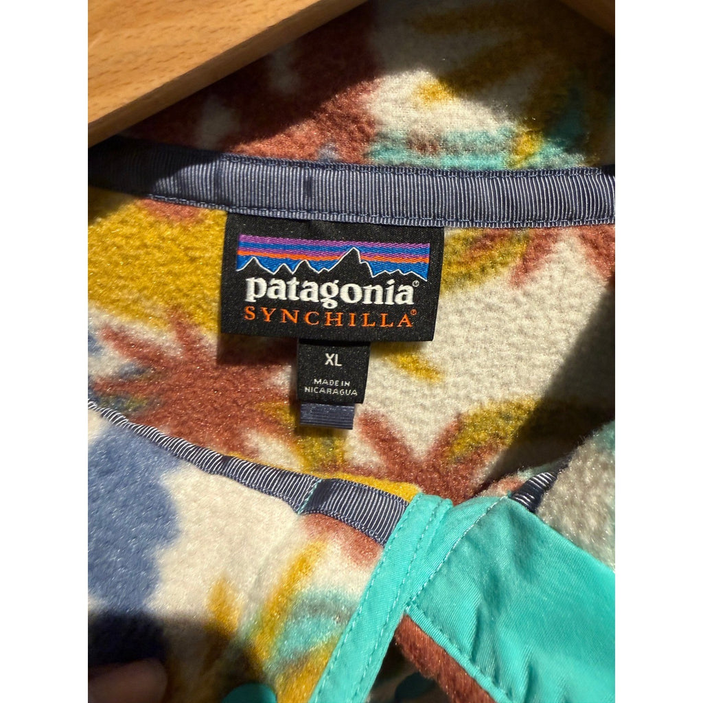 Patagonia Synchilla Snap-T Pullover Fleece XL Abstract Palm Desert Print Multi