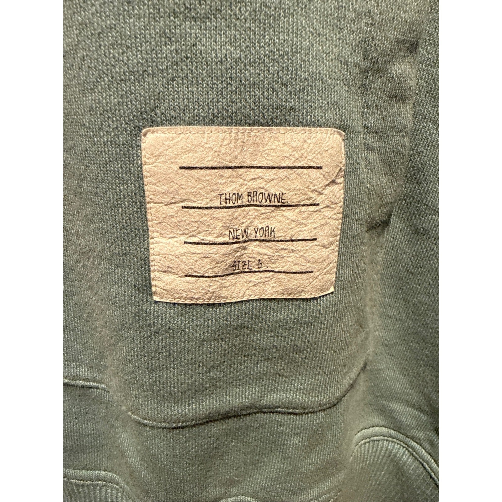 Thom Browne Light Blue Cotton Jersey Pullover Hoodie Name Tag Patch Mens XL