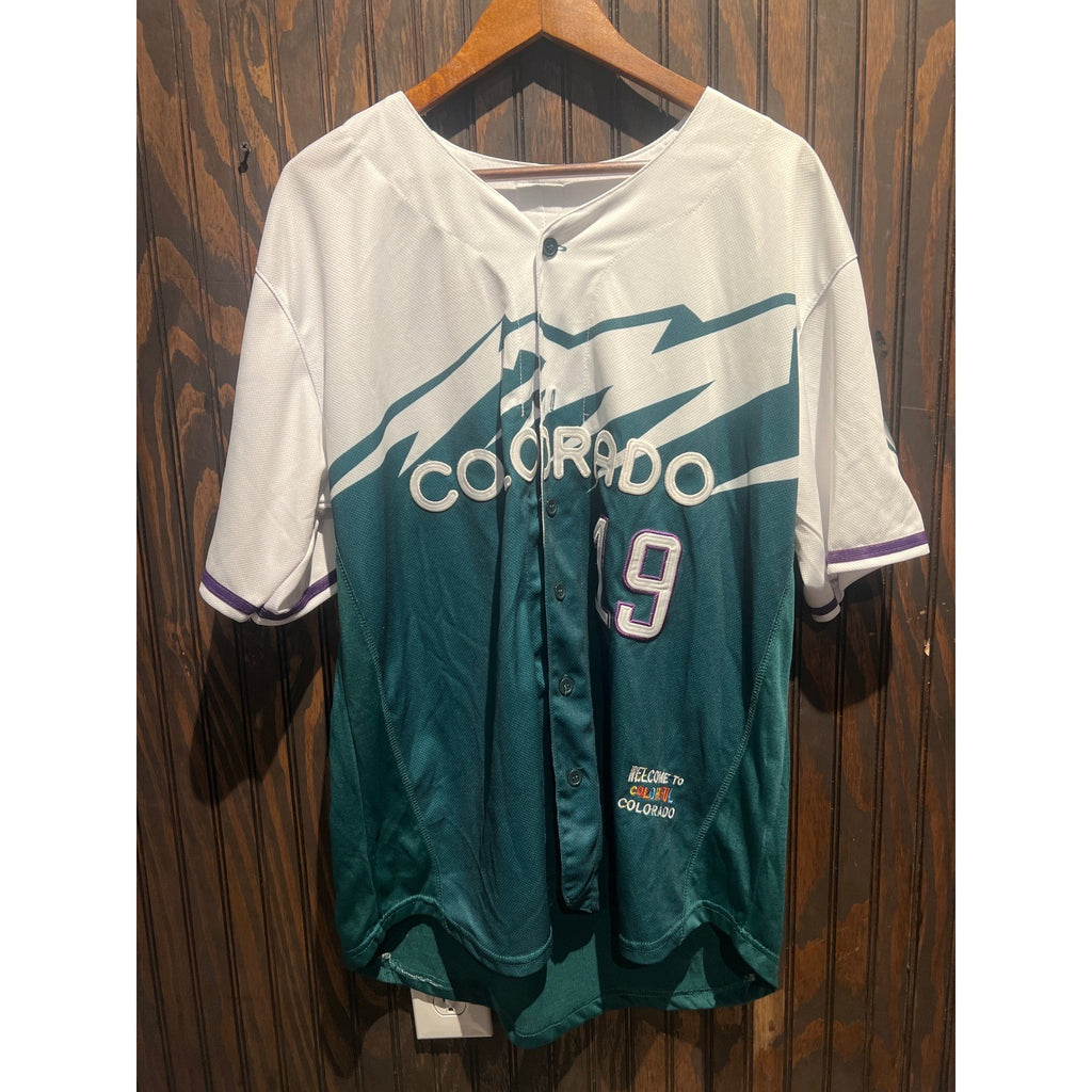 Nike Colorado Rockies City Connect Jersey Green White MLB Baseball Top 19 Mens S