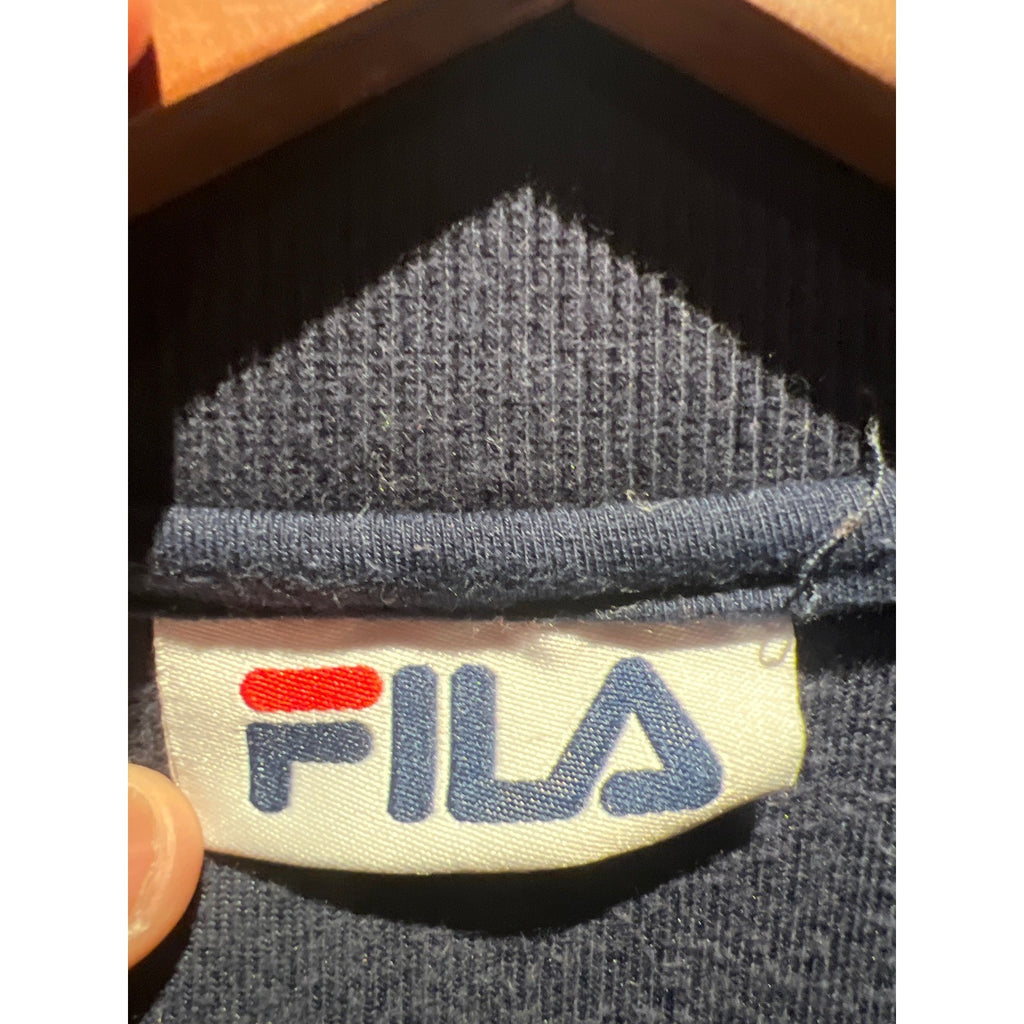 Fila Velour Track Jacket Navy White Red Colorblock Zip Up Mens XL
