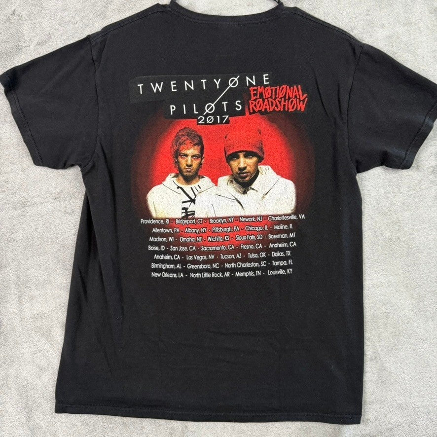 Twenty One Pilots Emotional Roadshow Tour 2017 Black T Shirt Size Medium