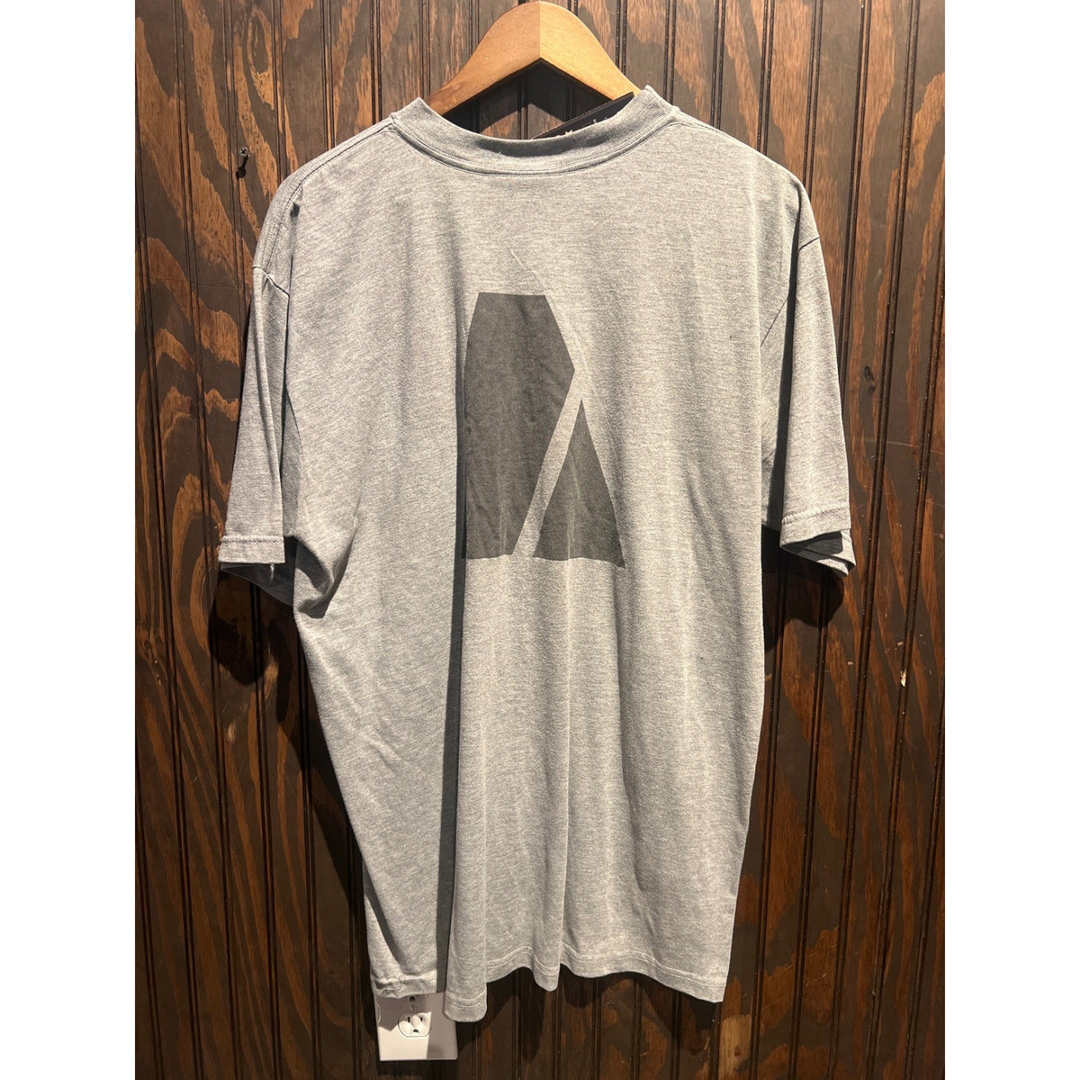 Vintage US Army PT T-Shirt Heather Gray Black Graphic Block Lettering Mens Small