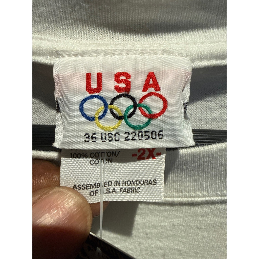 Vintage USA Olympics Torino 2006 T-Shirt Mens XL White Graphic Short Sleeve Tee
