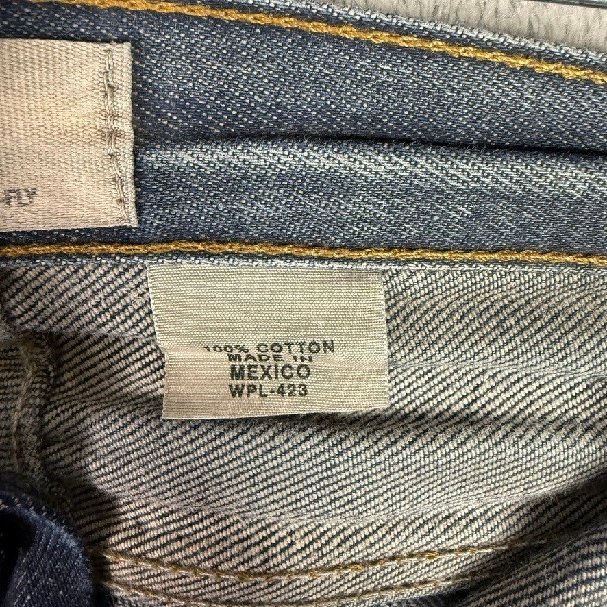 Levi Strauss 501 Jeans Mens 44x32 Dark Wash Straight Leg Button Fly Denim