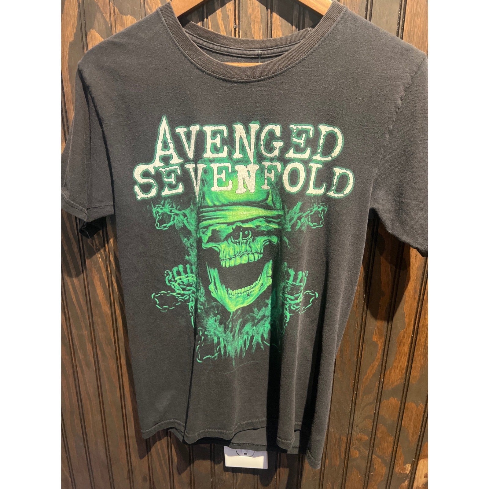 Avenged Sevenfold 2011 Tour TShirt Mens Small Black Green Skull Graphic Band Tee