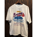 Vintage 1996 Atlanta Braves Farewell Stadium T-Shirt White PowerPro Oneita XL