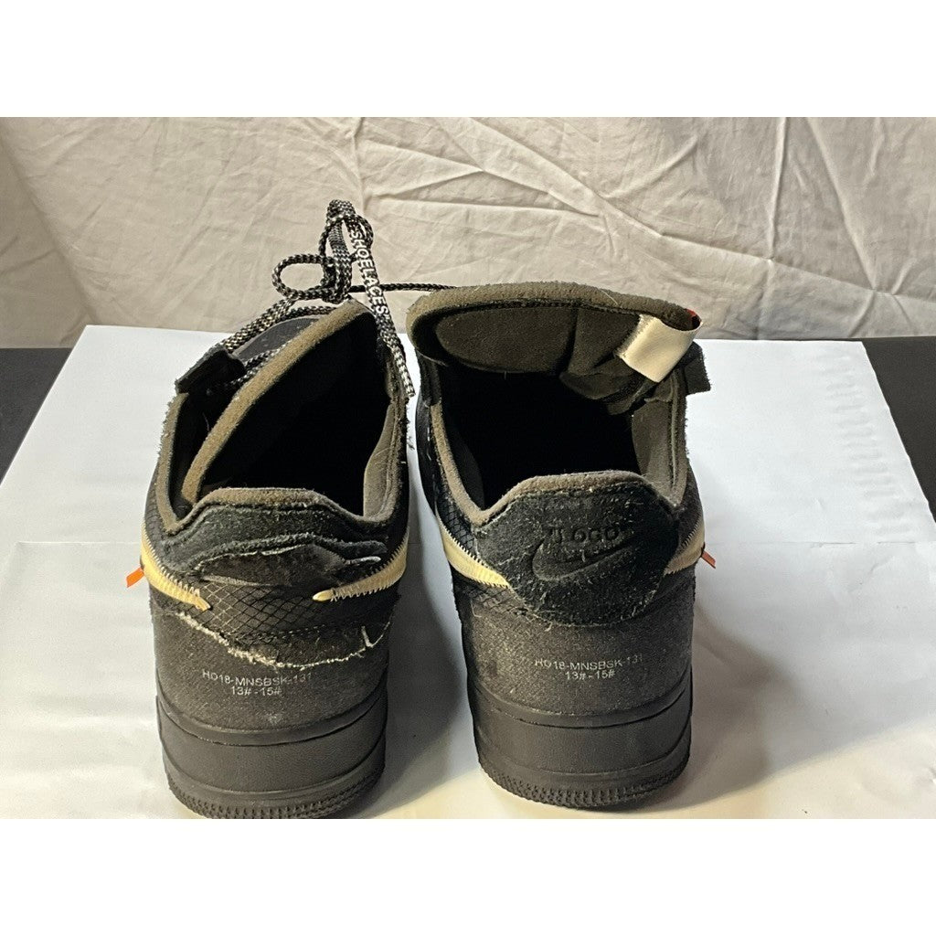 Nike Air Force 1 Low Off White Black Gold Sneakers DD1871 001 Mens Size 10