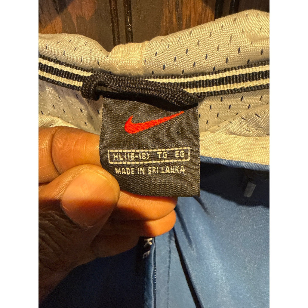 Nike Vintage 90s Windbreaker Half Zip Pullover Blue Red Stripe Hooded Mens XL