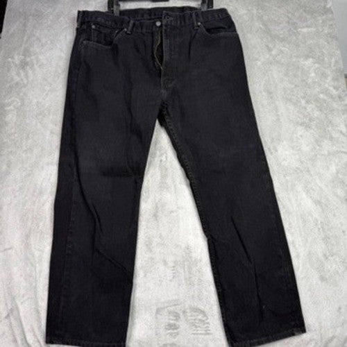 Levi Strauss 505 Black Straight Fit Mens Jeans W42 L30