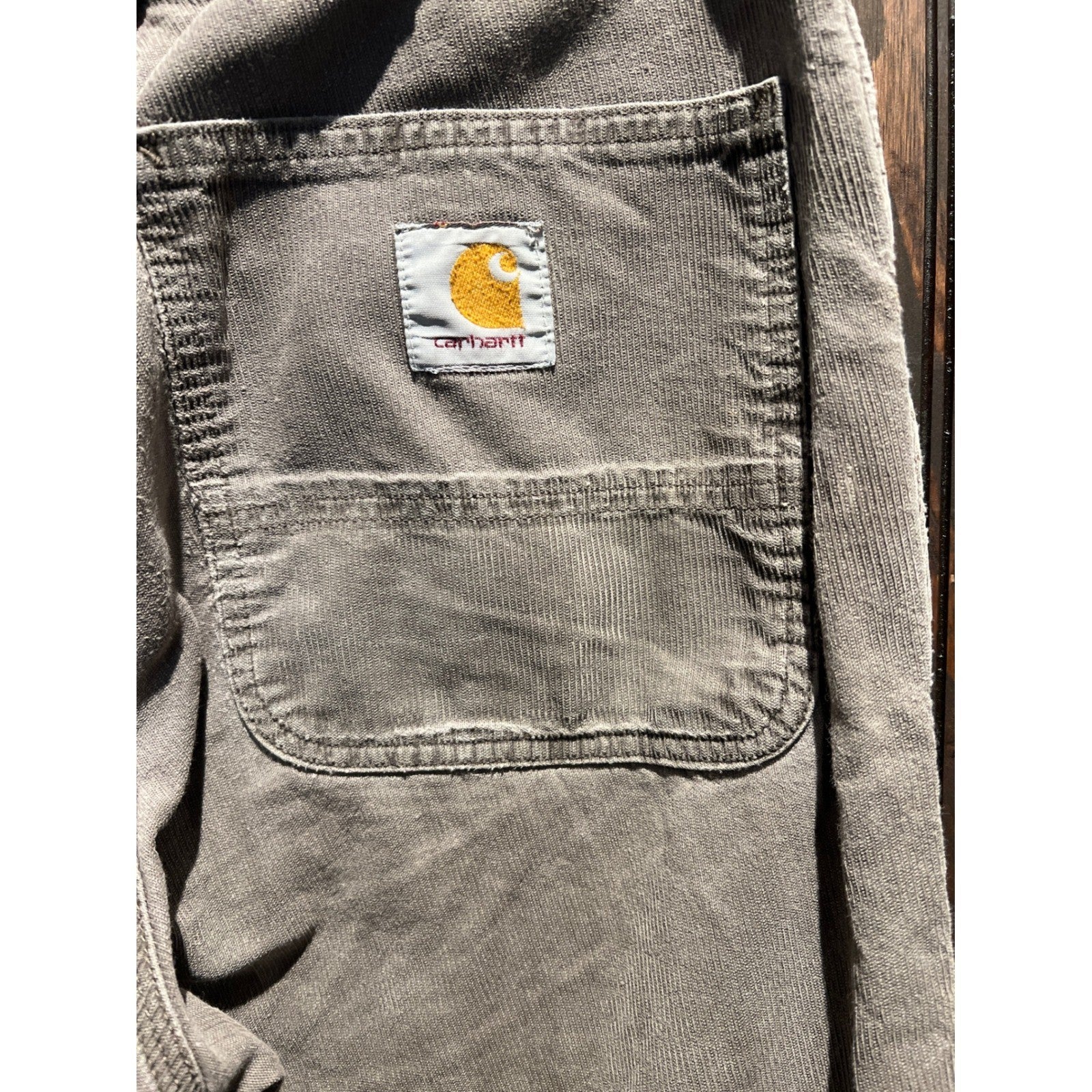 Carhartt WIP Simple Pant Grey Corduroy Relaxed Straight Workwear Mens 29x34