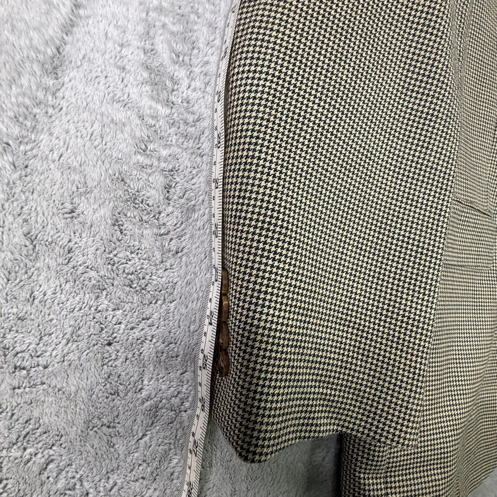 Lauren Ralph Lauren Mens Silk Wool Houndstooth 3 Button Blazer Sport Coat Tan48R