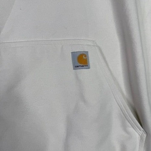 Carhartt Mens Cream Loose Fit Hoodie Long Sleeve Pullover Pocket Logo Size L