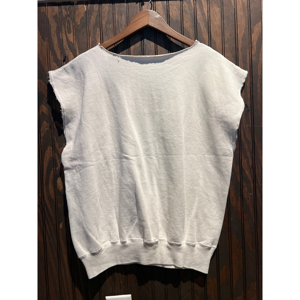 Vintage Yale University Cut Off Sweatshirt Vest White Collegiate Crest 21x24