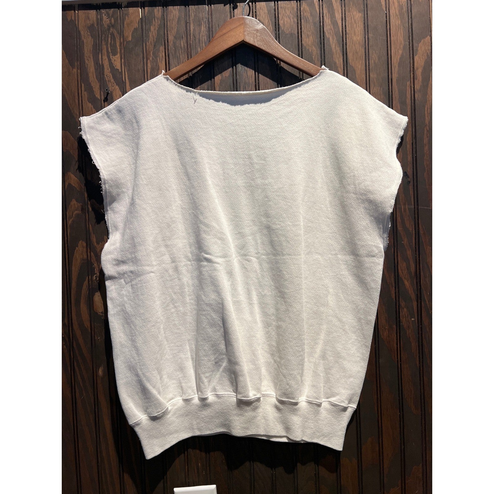 Vintage Yale University Cut Off Sweatshirt Vest White Collegiate Crest 21x24