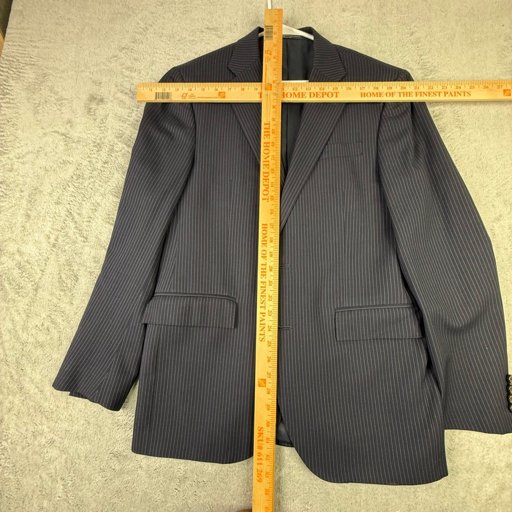 Polo Ralph Lauren Navy Blue Pinstripe Blazer Made in Italy Mens Two Button