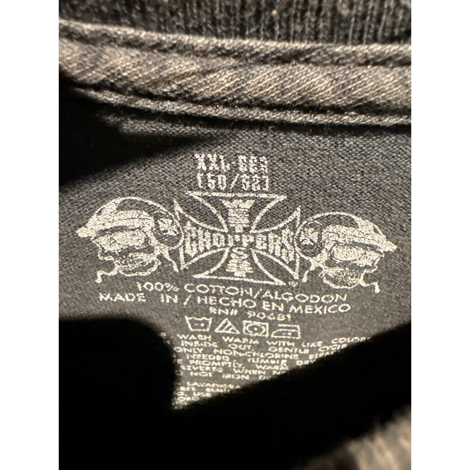 West Coast Choppers Vintage Graphic T-Shirt Faded Black Biker Tee Mens XL 24x31