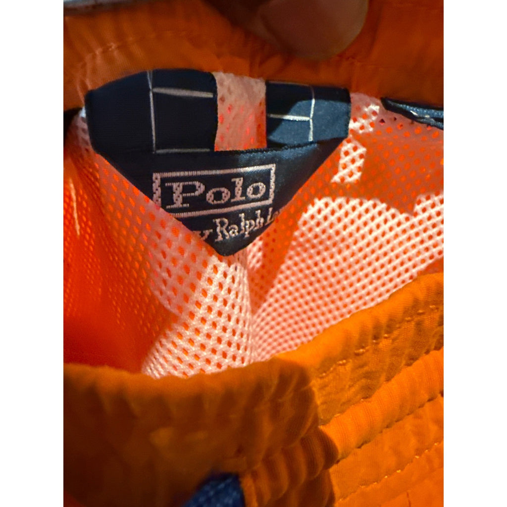 Polo Ralph Lauren Mens Orange Blue Pony Swim Trunks Board Shorts XL 38 Waist
