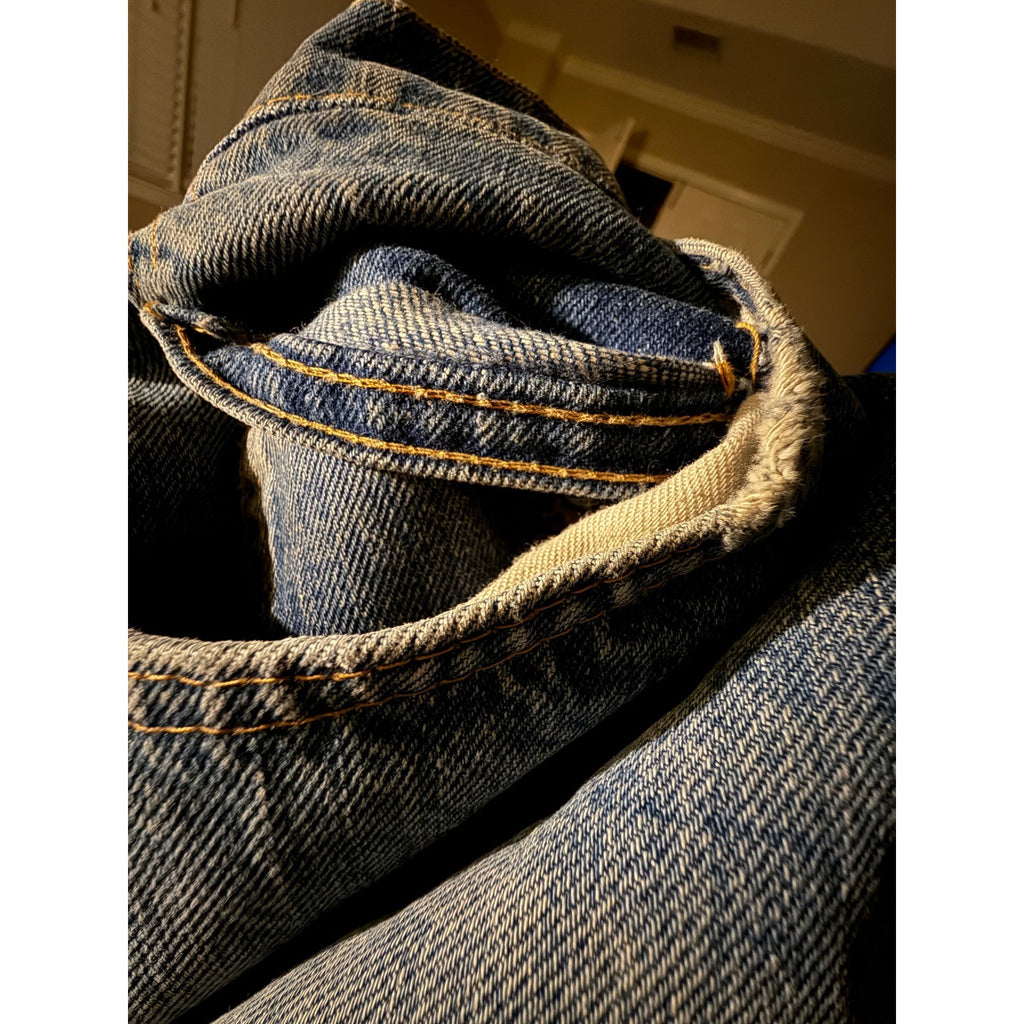 Vintage Levi's 505 Orange Tab Jeans USA Made Zip Fly Distressed date p5/75