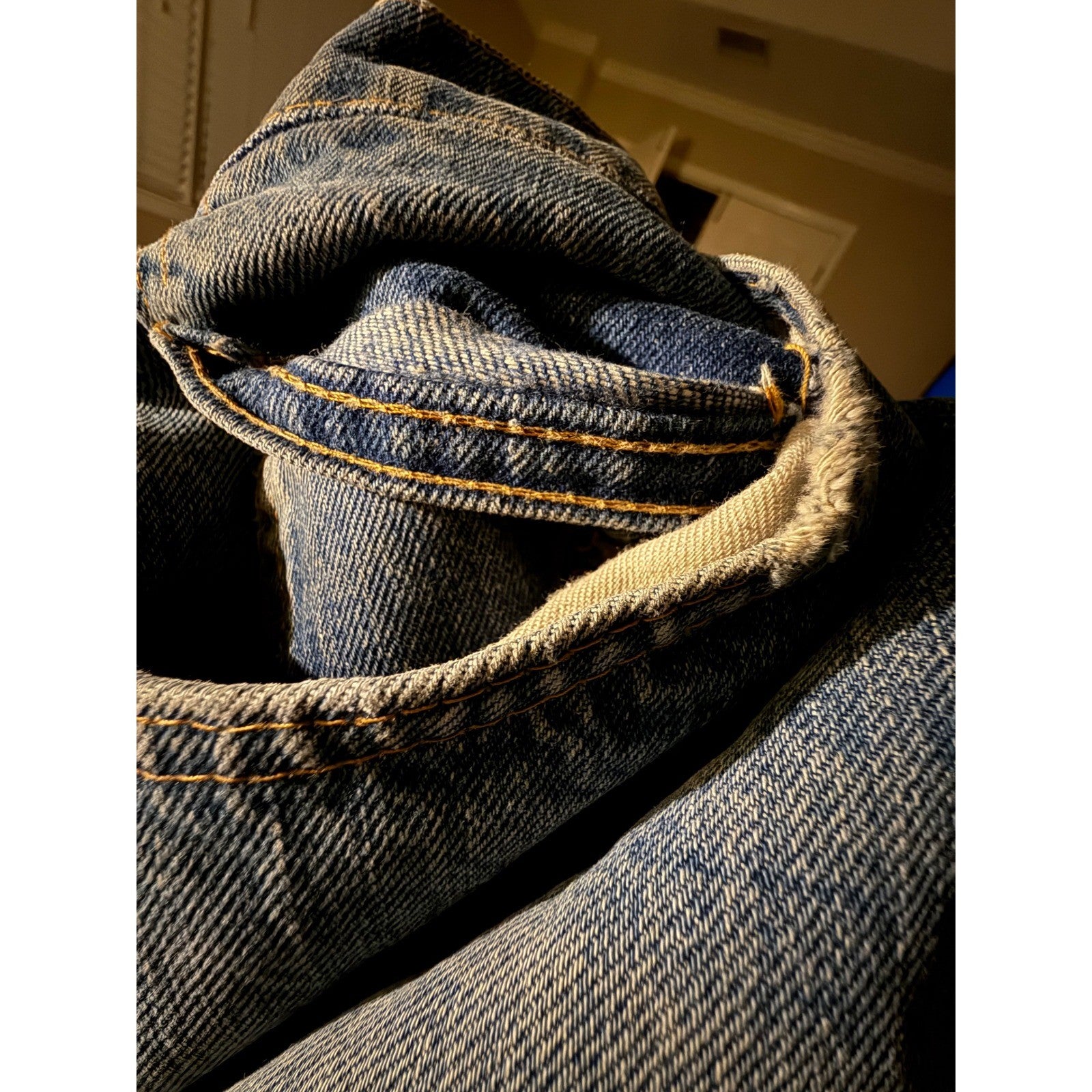 Vintage Levi's 505 Orange Tab Jeans USA Made Zip Fly Distressed date p5/75