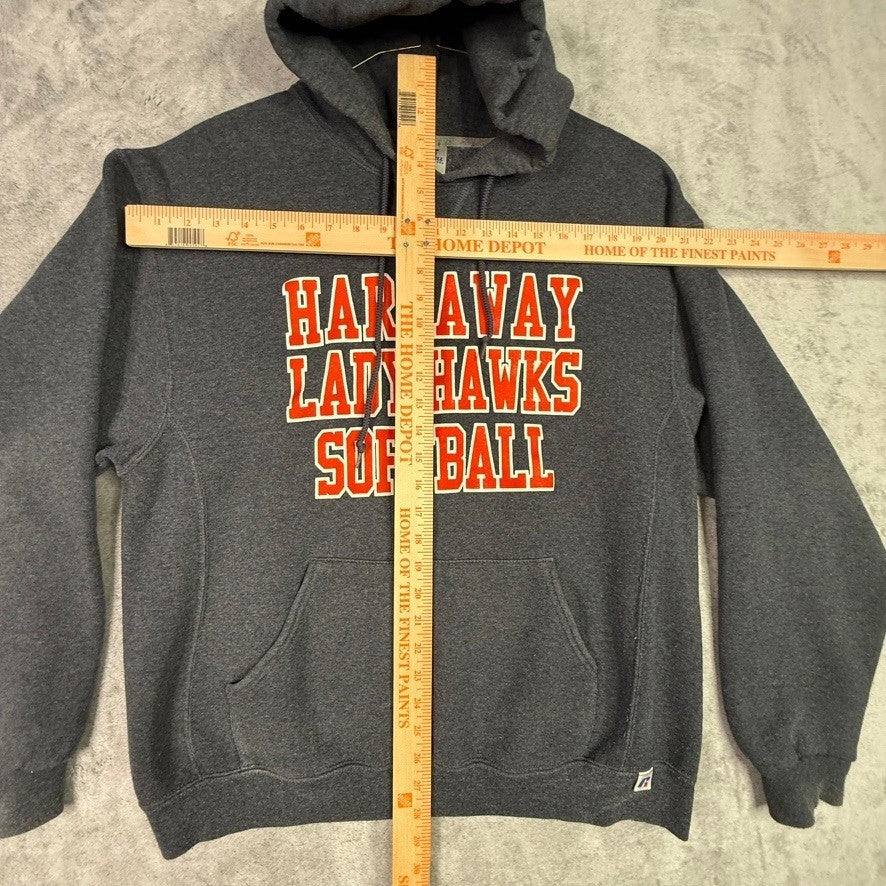 Russell Athletic Hardaway Lady Hawks Softball Hoodie Charcoal Gray Size L