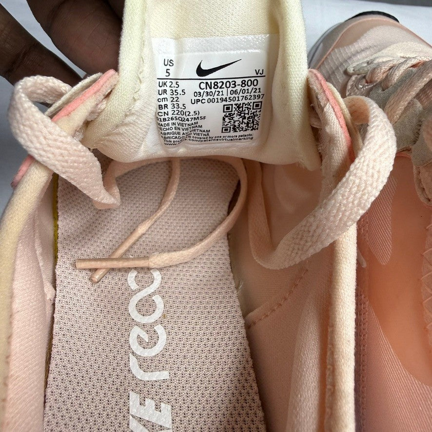 Nike React Element 55 Women's Pink White Casual Athletic Shoes CN8203 800 Size 5