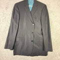 Vintage Hugo Boss Mens Pinstripe Blazer 3 Button Double Vent Charcoal Grey USA