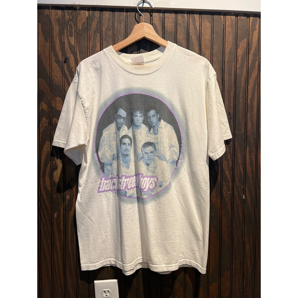 Vintage Backstreet Boys 90s Graphic T-Shirt White Cotton Heritage Large 21x28