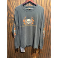Harley-Davidson Willie G Skull Flame Long Sleeve Graphic T-Shirt Faded Black XL