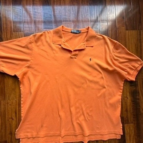 Polo Ralph Lauren Mens Orange Short Sleeve Pony Logo Polo Shirt XL