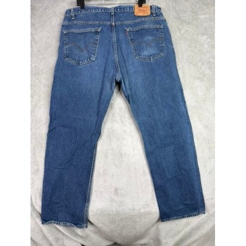 Levi's 505 Regular Fit Straight Leg Jeans Blue W44 L30